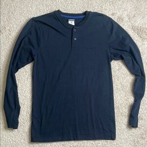 Joe Boxer Blue Long Sleeve Henley Tee